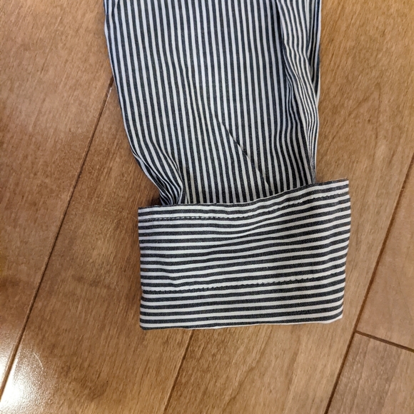 'Jacob' Black&White Vertical Stripe Fitted Blouse Sz S - Picture 9 of 11